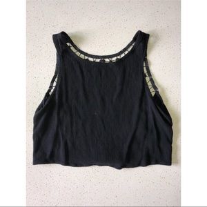 Black crop top tank